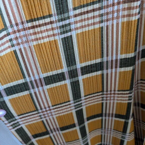 NWT Zara Circular Collection Plaid Wide Leg Jumpsuit Mustard Green Brown Size M - Picture 8 of 10